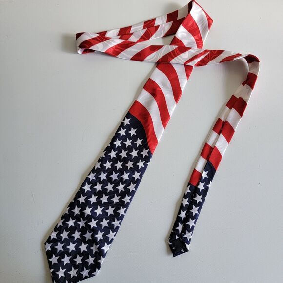 Steven Harris Men's Necktie USA Flag Patriotic Civil War Stars And Stripes - Picture 1 of 9